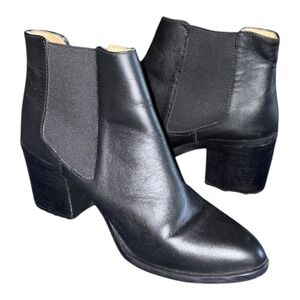 NIsolo Classic Black Pull On Leather Boots Made in Mexico sz 9